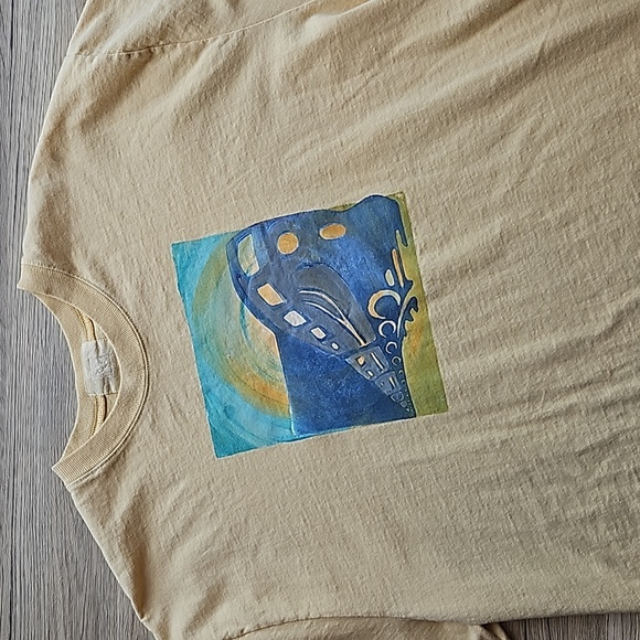 Blue Fish Clothing 2000 Vintage Yellow Train Plane TShirt Skirt Set sz 1 (10-16) - Picture 6 of 16